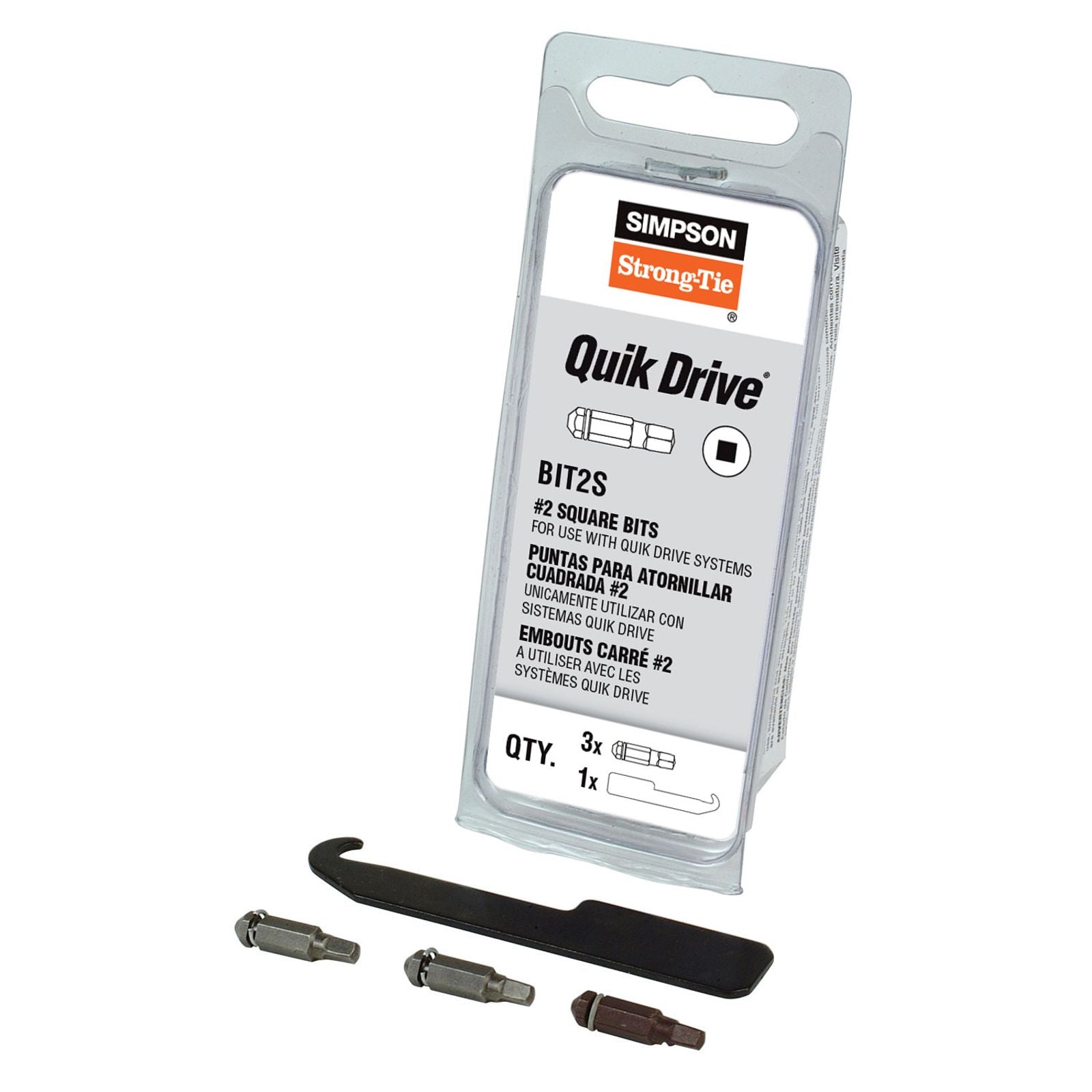 StrongTie Quik Drive BIT2SRC3 #2 Square Driver Bit Pkg 3 image 2 of 2
