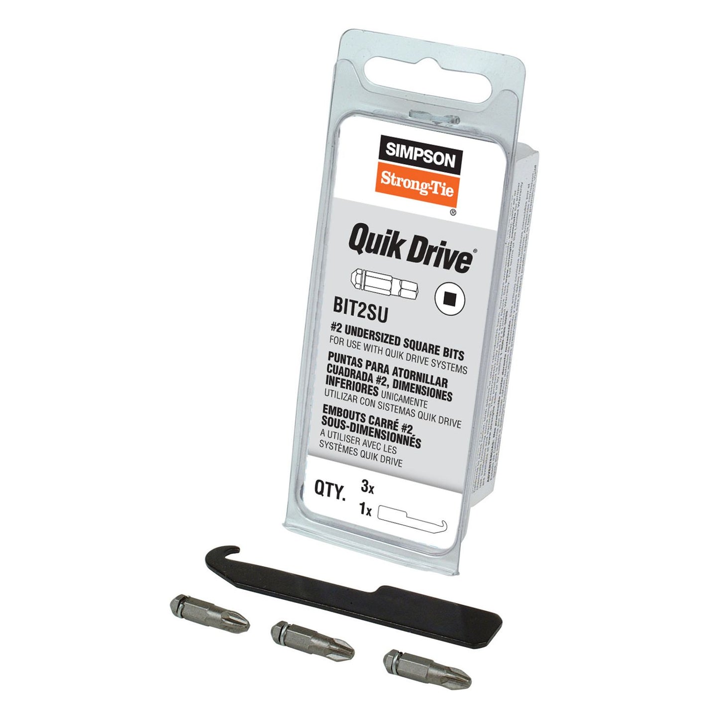 StrongTie Quik Drive BIT2SURC3 #2 Undersized Square Driver Bit Pkg 3 image 2 of 2