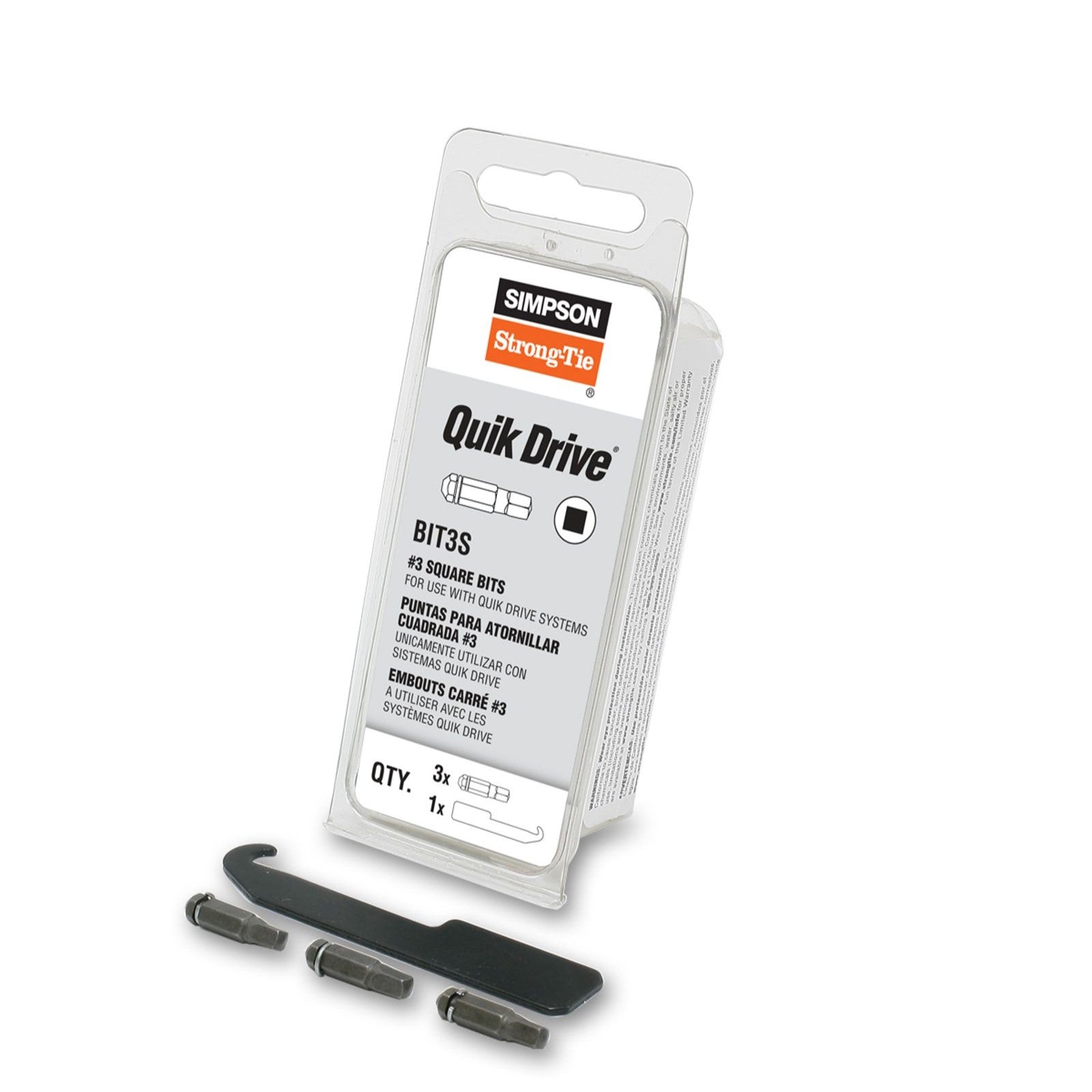 StrongTie Quik Drive BIT3SRC10 #3 Square Driver Bit Pkg 10 image 2 of 2