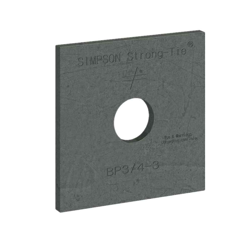 34 inch Hole Flat Bearing Plate 234 inch x 234 inch x 3 ga Hot Dip Galvanized
