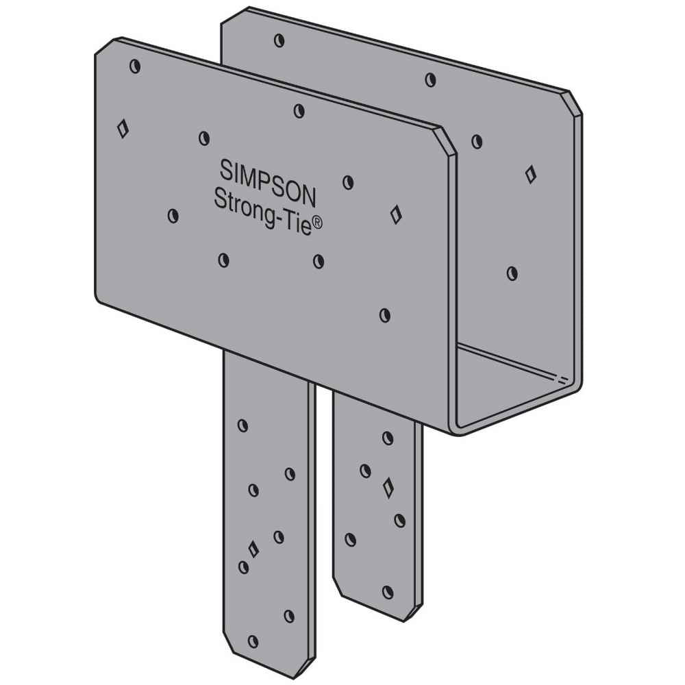 Simpson CCQ66SDS25ROT Column Cap wSDS Screws (90 Deg Rotated Straps) Gray Paint