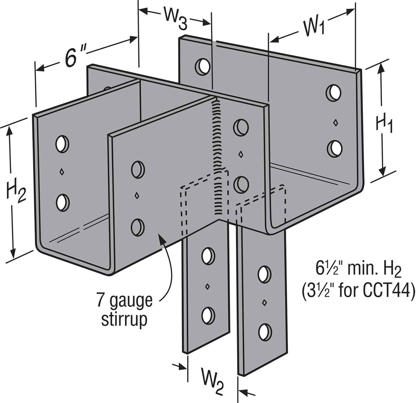 CCT Column Cap T Configuration Illustration