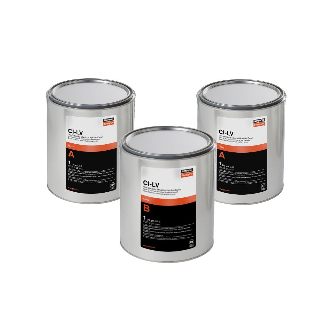 Simpson CILV3KT LowViscosity Structural Injection Epoxy 3 Gallon Bulk Kit