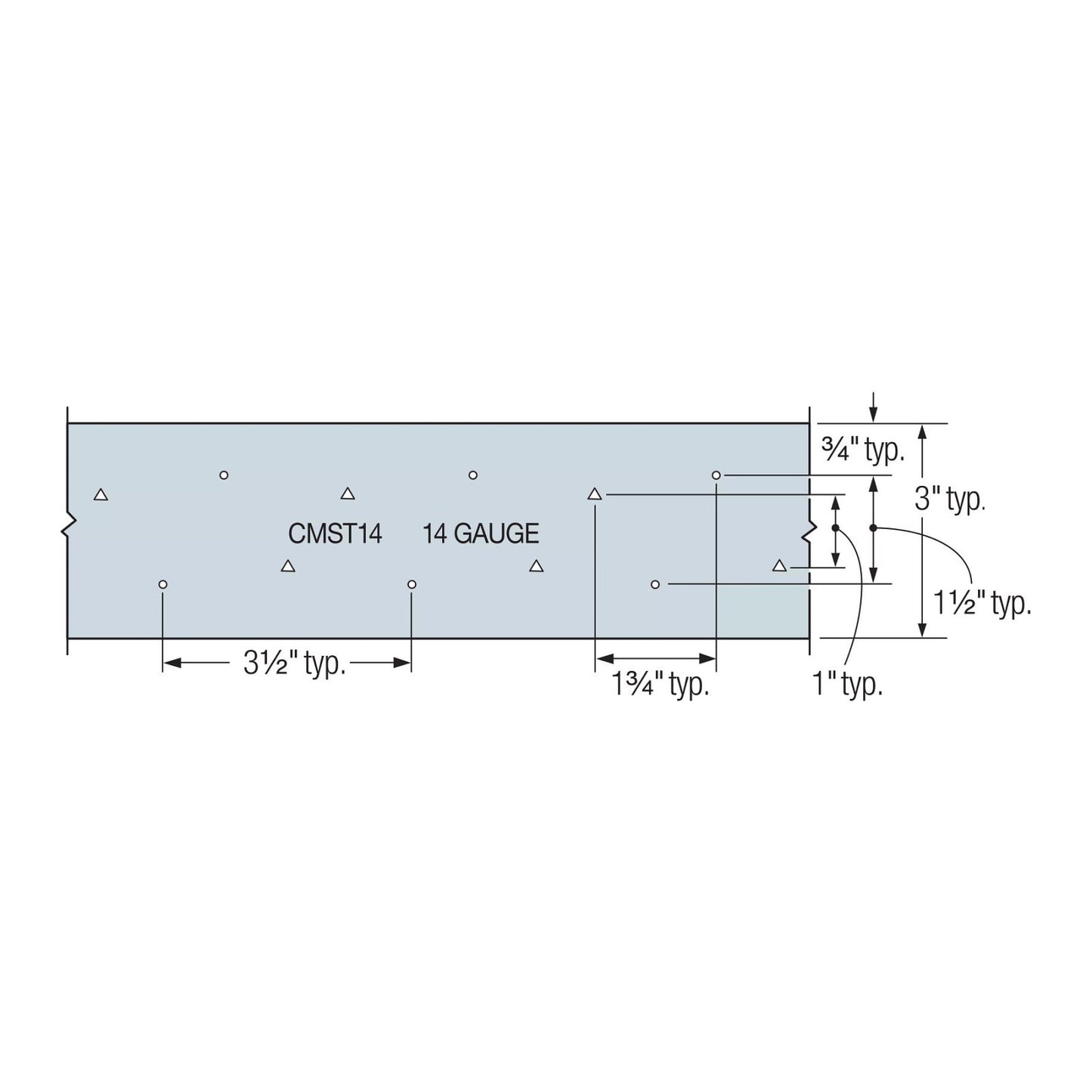 Simpson CMST14 14 Gauge 52-1/2 ft. Coiled Strap