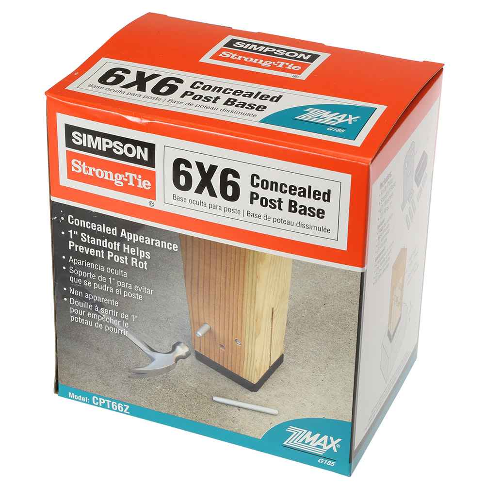 Simpson CPT66Z Concealed Post Tie For 6x6 Posts Zmax Finish image 3 of 7
