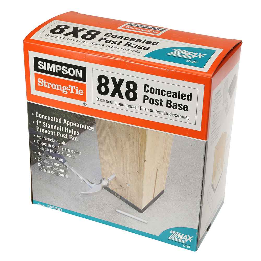 Simpson CPT88Z Concealed Post Tie For 8x8 Posts Zmax Finish image 3 of 7