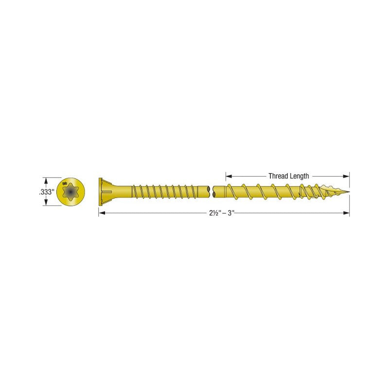 #10 x 2-1/2" Strong-Drive CSV Construction Screw - Yellow Zinc, Pkg 80