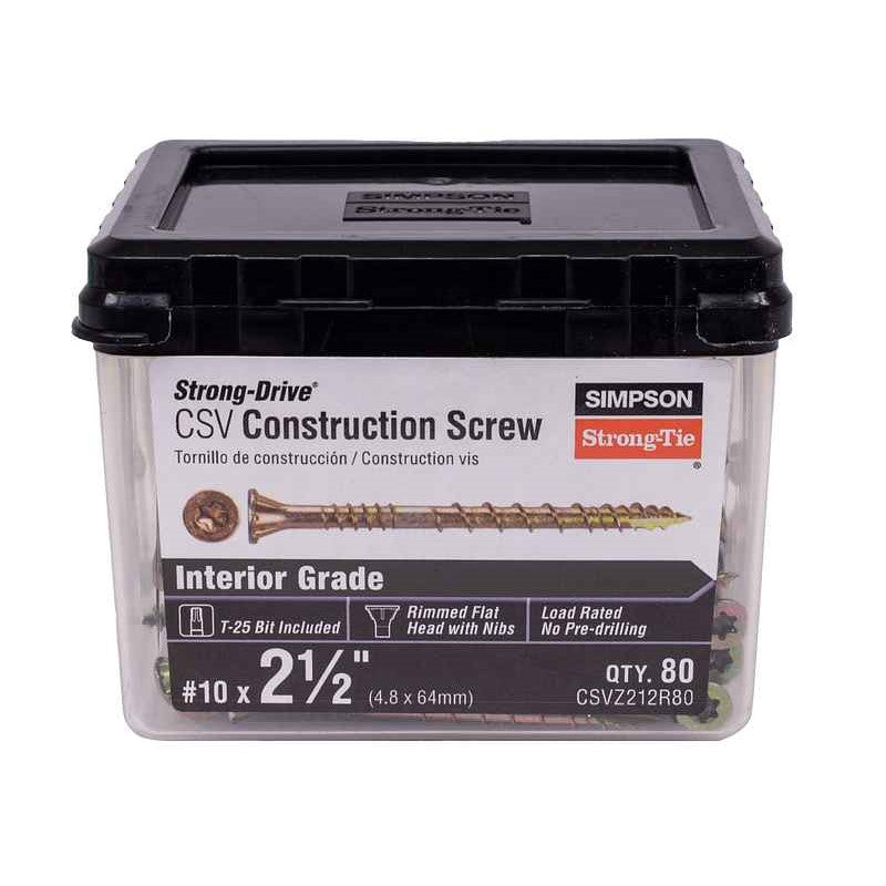 #10 x 2-1/2" Strong-Drive CSV Construction Screw - Yellow Zinc, Pkg 80