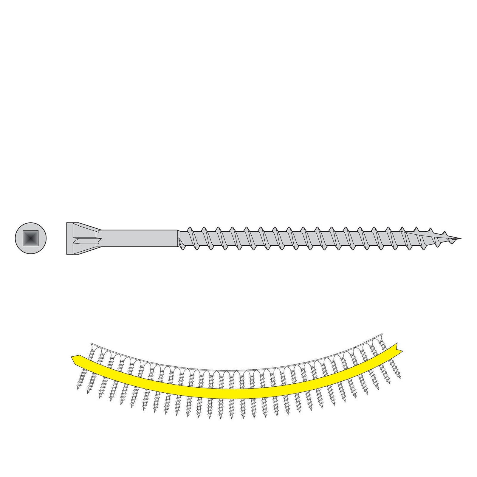 #8 x 2 inch Quik Drive TrimHead Deck Screw Type17 Quik Guard Coating Pkg 2000 image 1 of 2