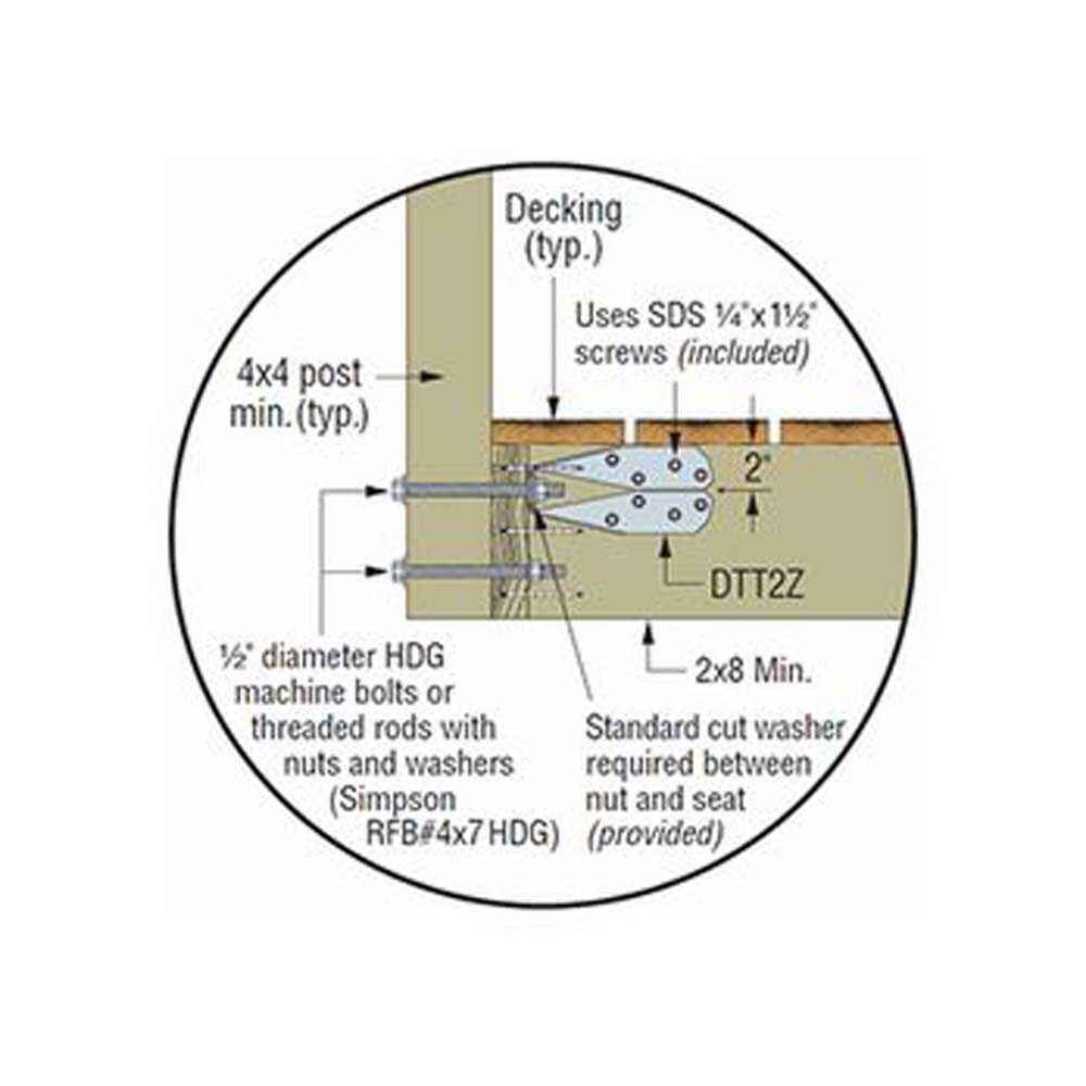 Simpson DTT2Z Deck Tension Tie W15 inch SDS Screws Zmax Finish image 7 of 7