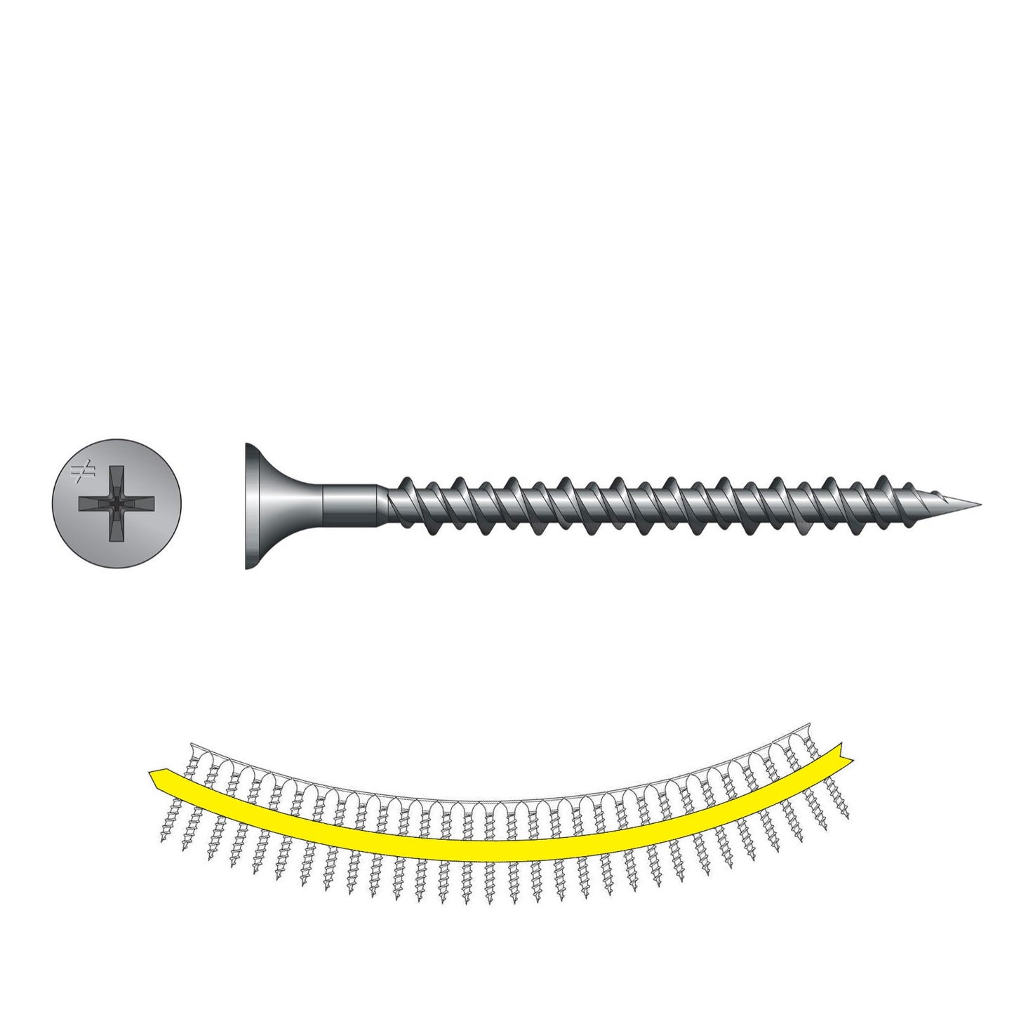 #6 x 178 inch Quik Drive DWHL Drywall Screw HighLow Threads Gray Phosphate Pkg 2000 image 1 of 2