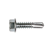 #14 x 1" Self-Drilling E Metal Screw, Clear-Zinc Coating
