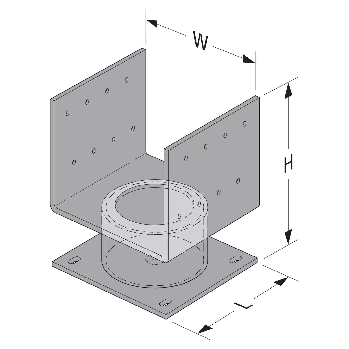 ECB Elevated Column Base Installed Callout ECB66 shown