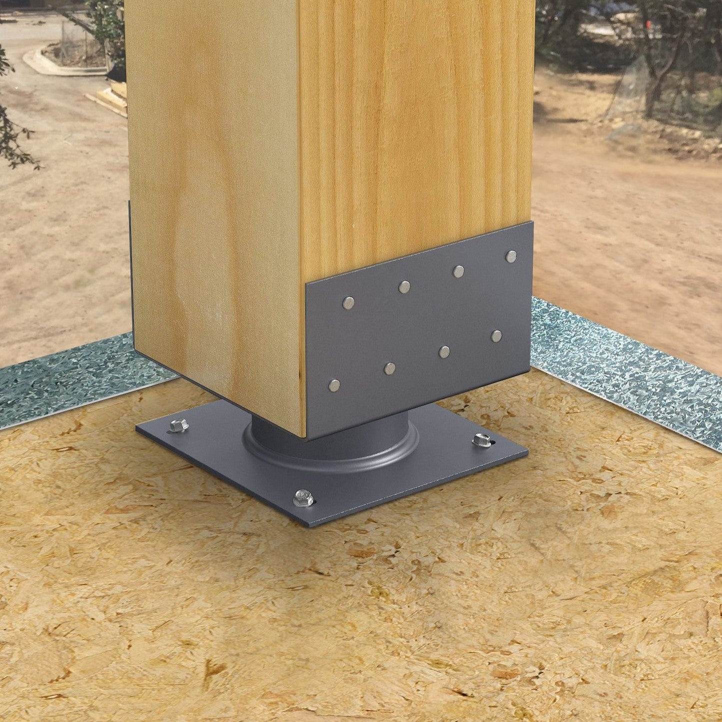 ECB Elevated Column Base Installed ECB88 shown