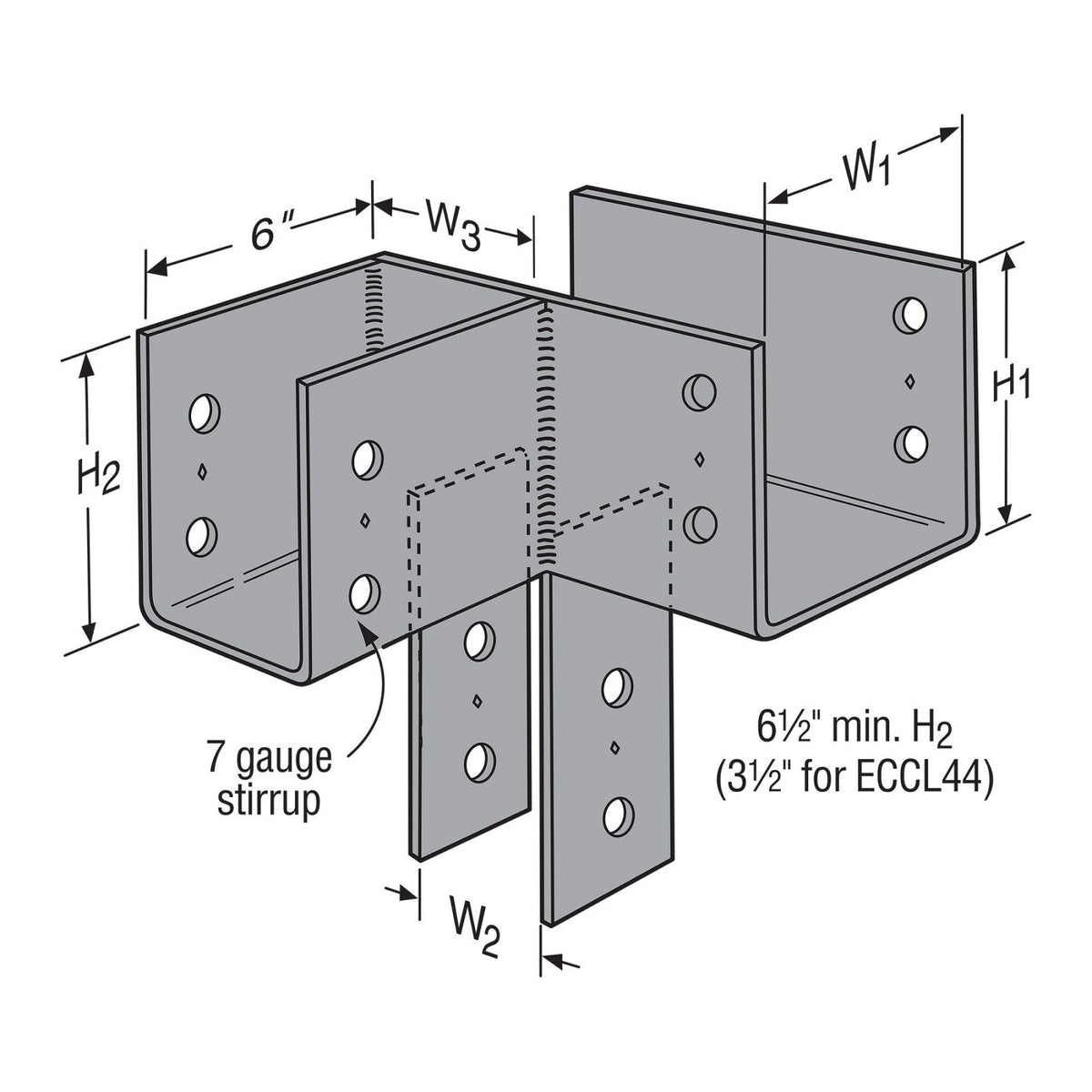 Simpson ECCLL666 6x6x6 L Shaped End Column Cap - Left, Pkg 1 ...
