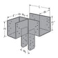 Simpson ECCLLQ444SDS 4x4x4 L Shaped End Column Cap w/SDS Screws - Left