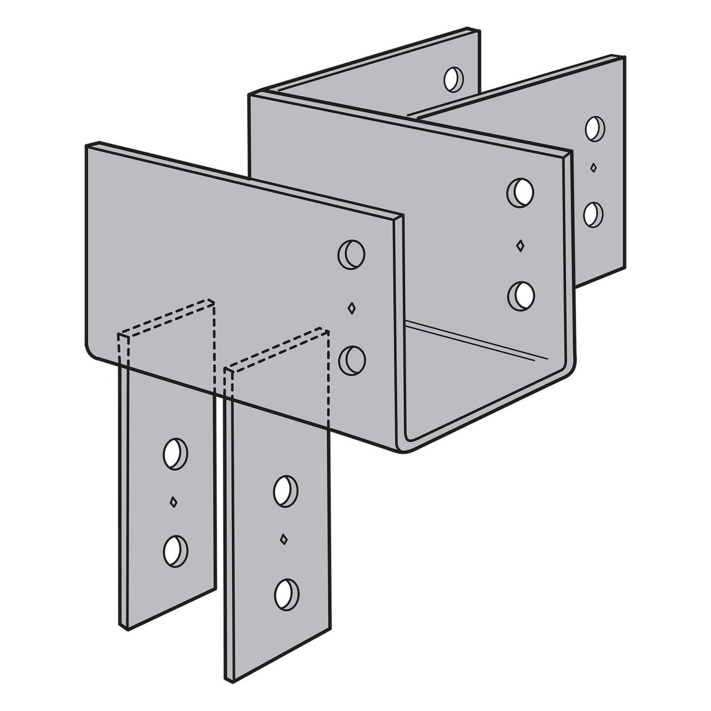 Simpson ECCLR666 6x6x6 L Shaped End Column Cap - Right