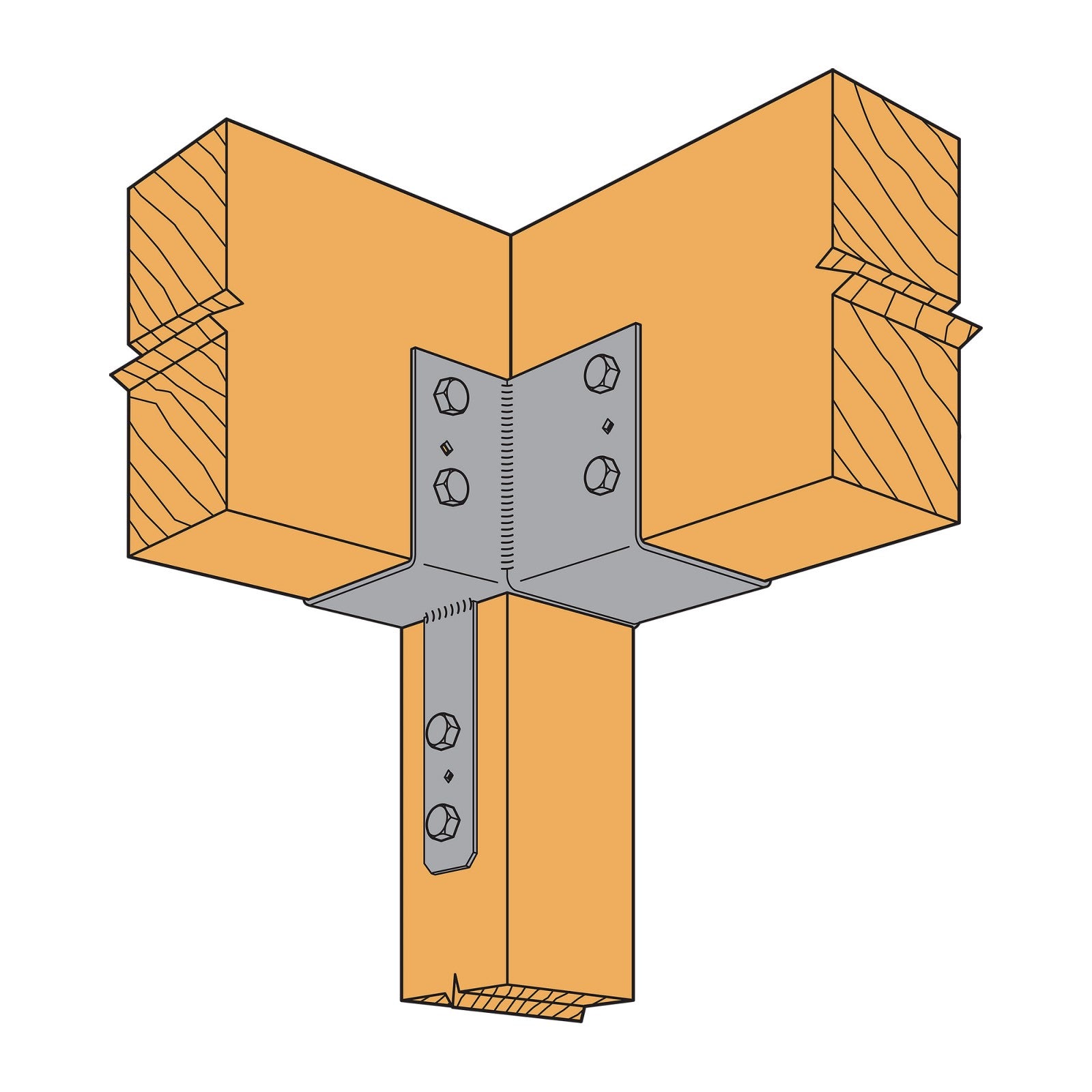 Simpson ECCLR666 6x6x6 L Shaped End Column Cap - Right