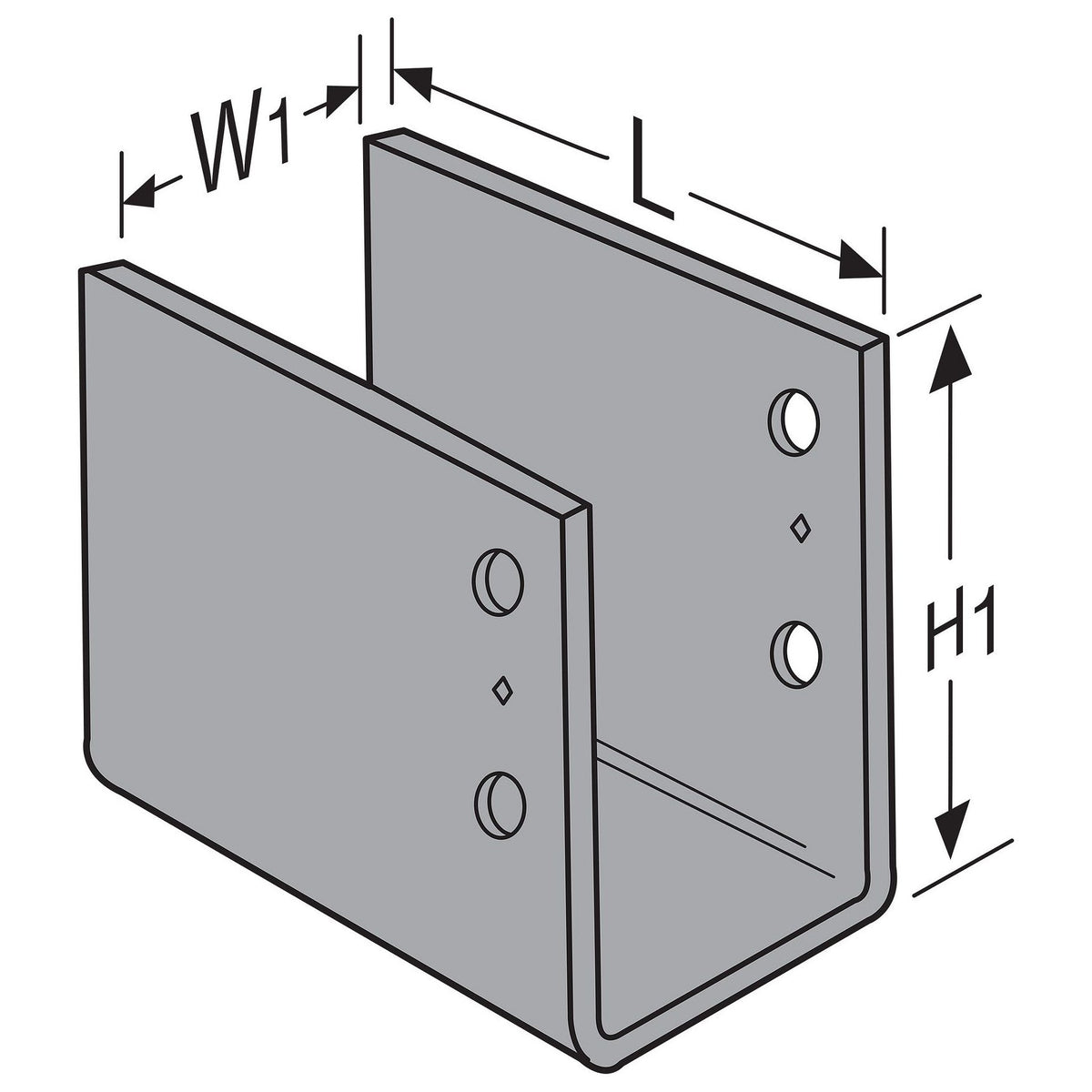 Simpson End Part Simpson ECCO9 End Column Cap Legs Omitted, 3 Gauge – Fasteners Plus