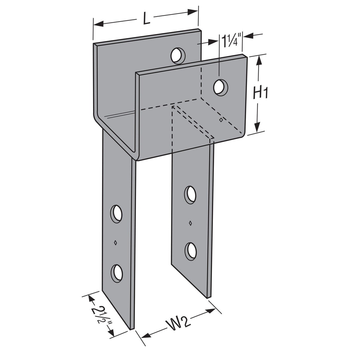 Simpson End Part Simpson ECC4.62-4.62 End Column Cap - Gray Paint – Fasteners Plus