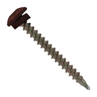 #10 x 2 inch Eclipse Woodbinder Metal Roofing Screw Brown Pkg 250