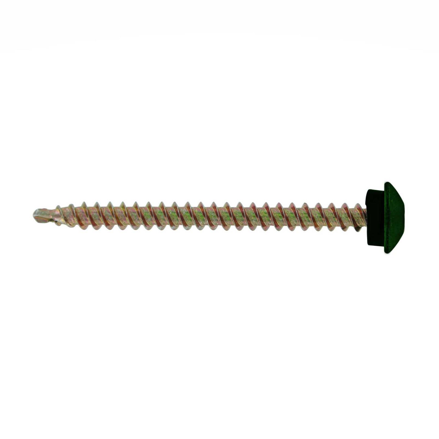 #10 x 212 inch Eclipse Woodbinder Metal Roofing Screw Forest Green Pkg 250