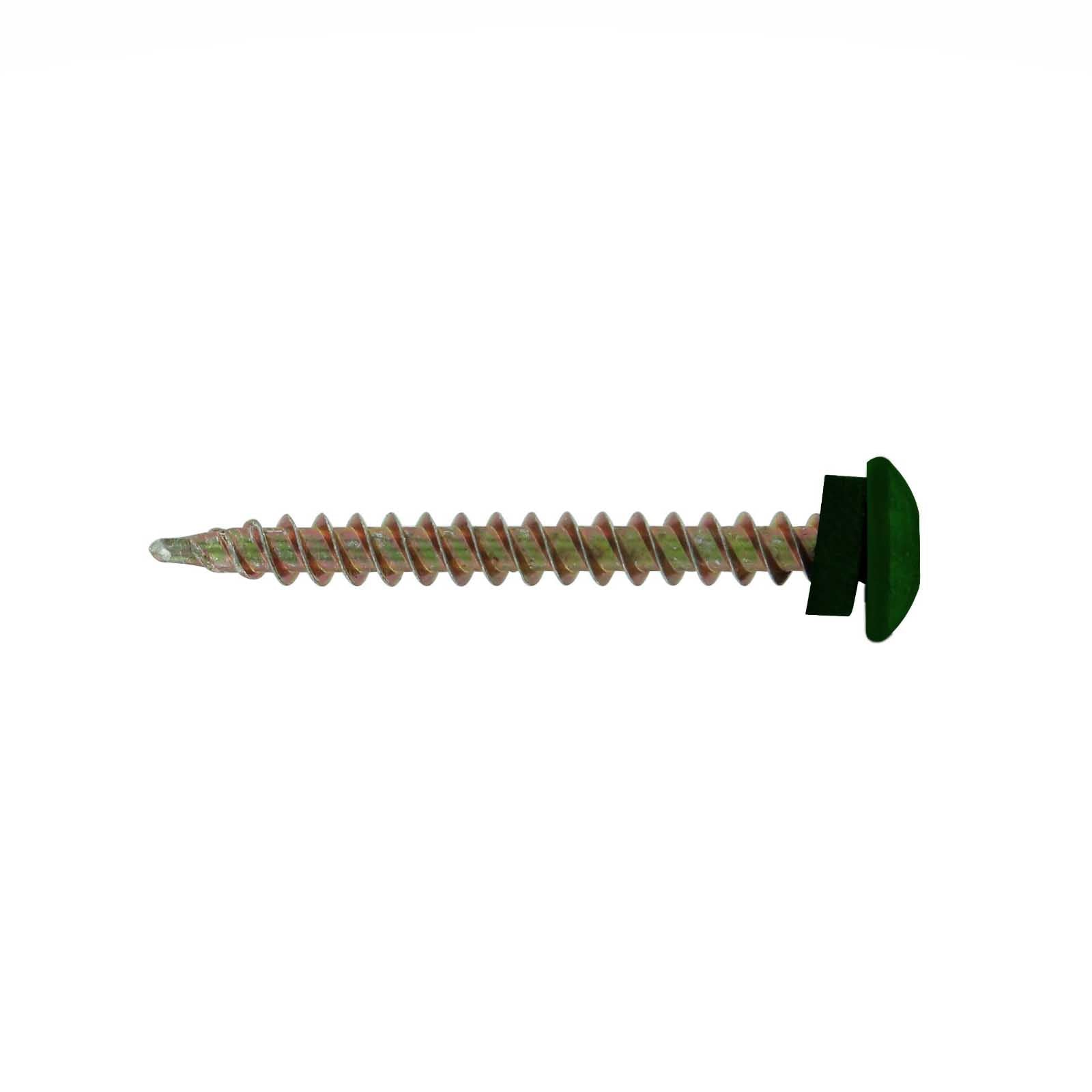 #10 x 2 inch Eclipse Woodbinder Metal Roofing Screw Forest Green Pkg 250
