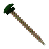 #10 x 2 inch Eclipse Woodbinder Metal Roofing Screw Forest Green Pkg 250