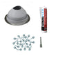 #5 Round EPDM Metal Roof Pipe Boot wInstall Kit Gray