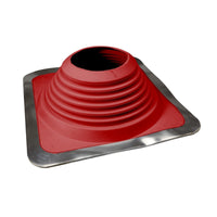 #8 Roofjack Square EPDM Pipe Flashing Boot for Metal Roof, Bright Red