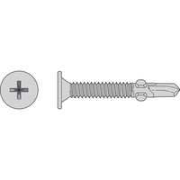 #10 x 1716 inch SelfDrilling WaferHead Screw with Wings 304 Stainless Steel Pkg 100