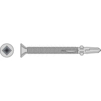 #14 x 314 inch SelfDrilling Flat Head Screw with Wings 410 Stainless Steel Pkg 100