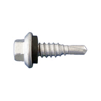 #14 x 7/8" Self-Drilling Metal Screw w/Washer, Hex Head - Dagger-Guard Coating, Pkg 2500