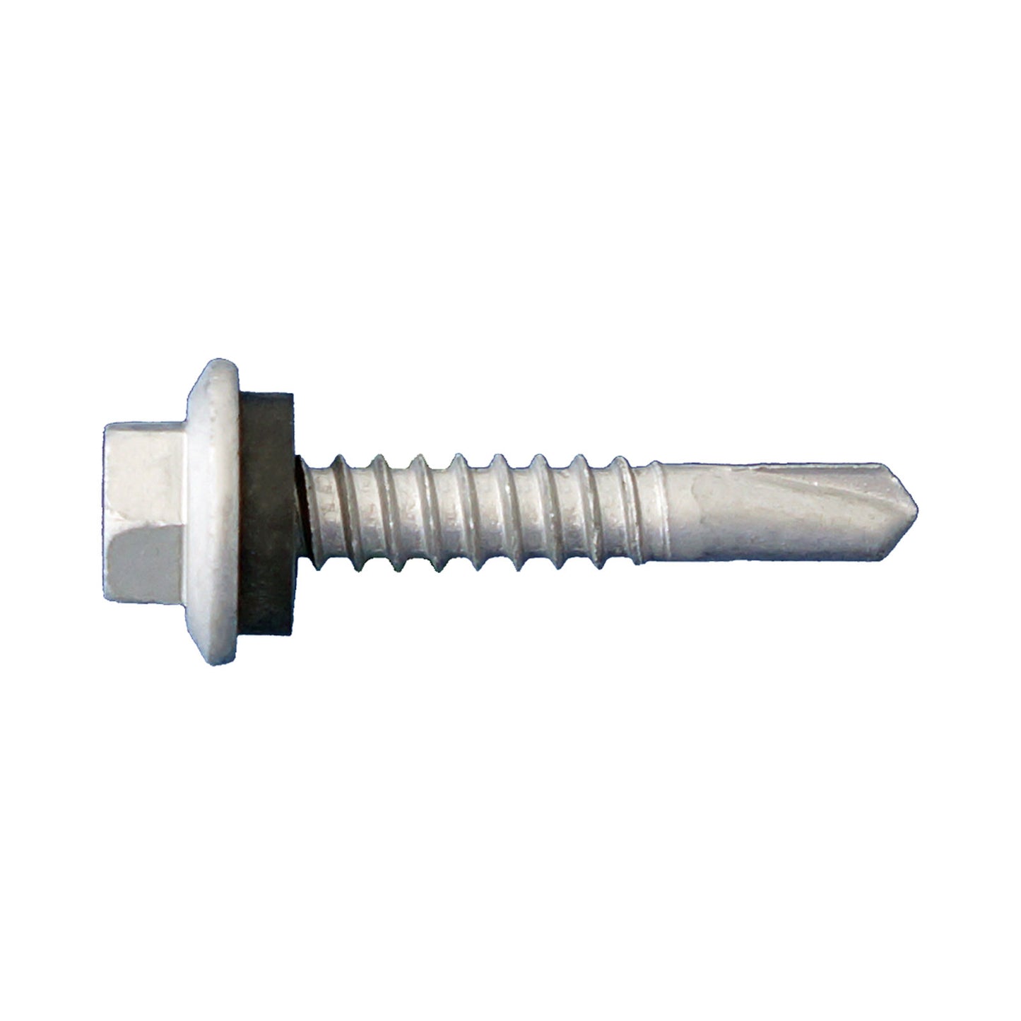 #12 x 1-1/4" Self-Drilling Metal Screw w/Washer, Hex Head - Dagger-Guard Coating, Pkg 250