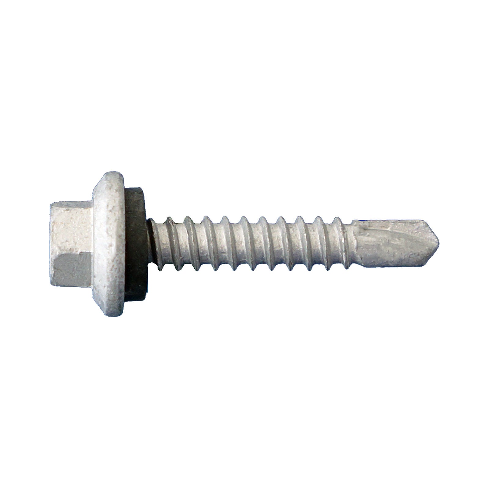 #14 x 1" Self-Drilling Metal Screw w/Washer, Hex Head - Dagger-Guard Coating, Pkg 2000
