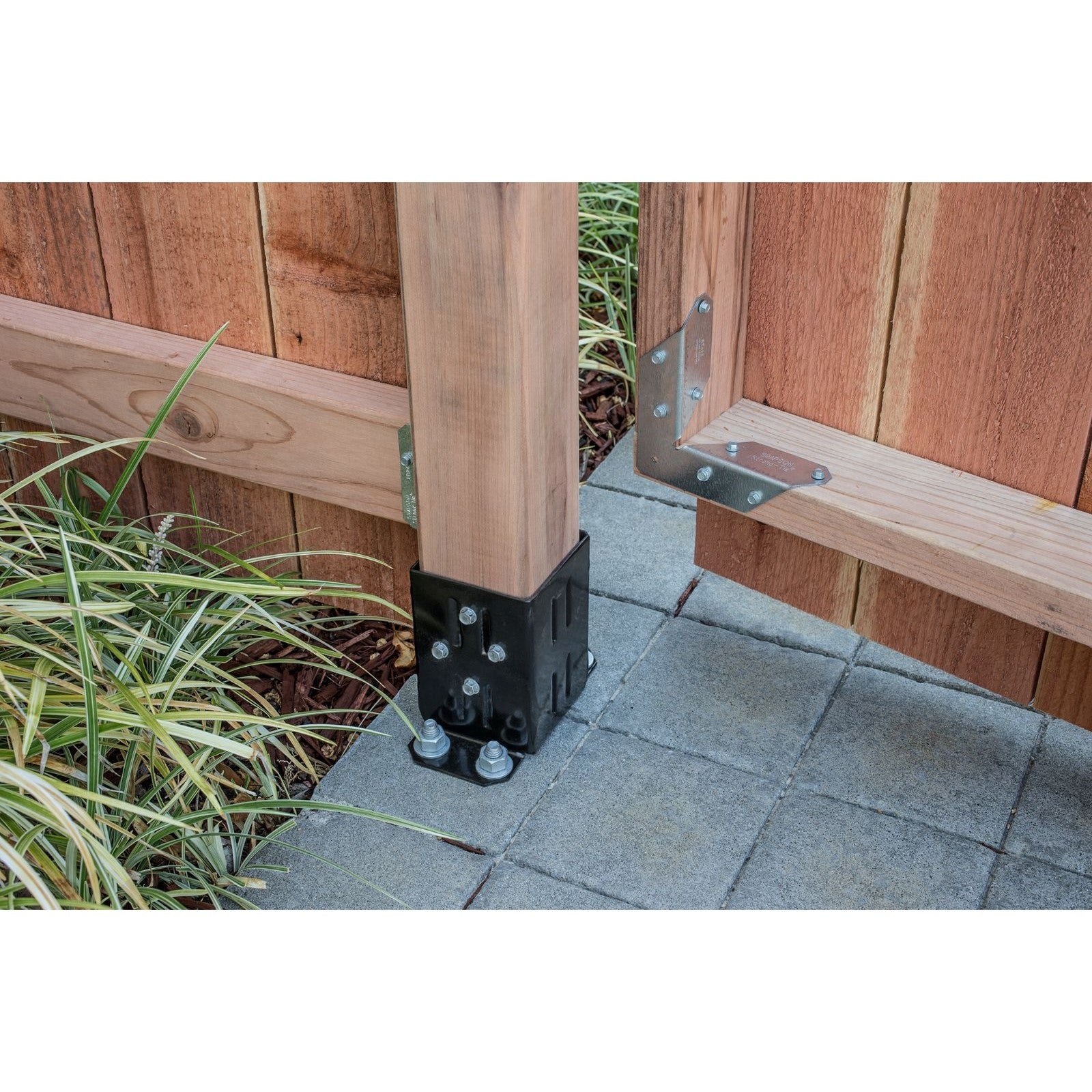 Simpson FPBB44 EZ Retrofit Post Base Black Powder Coated image 1 of 3 image 2 of 3