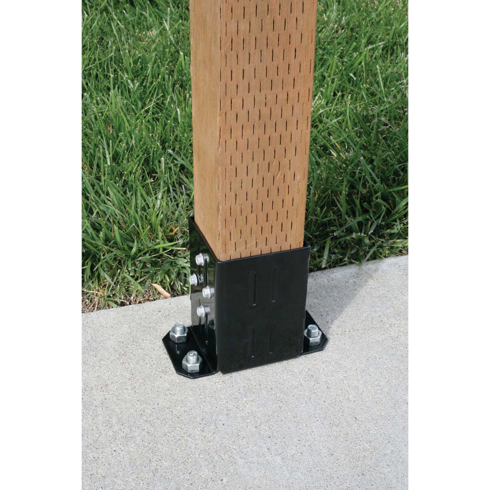 Simpson FPBB44 EZ Retrofit Post Base Black Powder Coated image 1 of 3 image 2 of 3 image 3 of 3