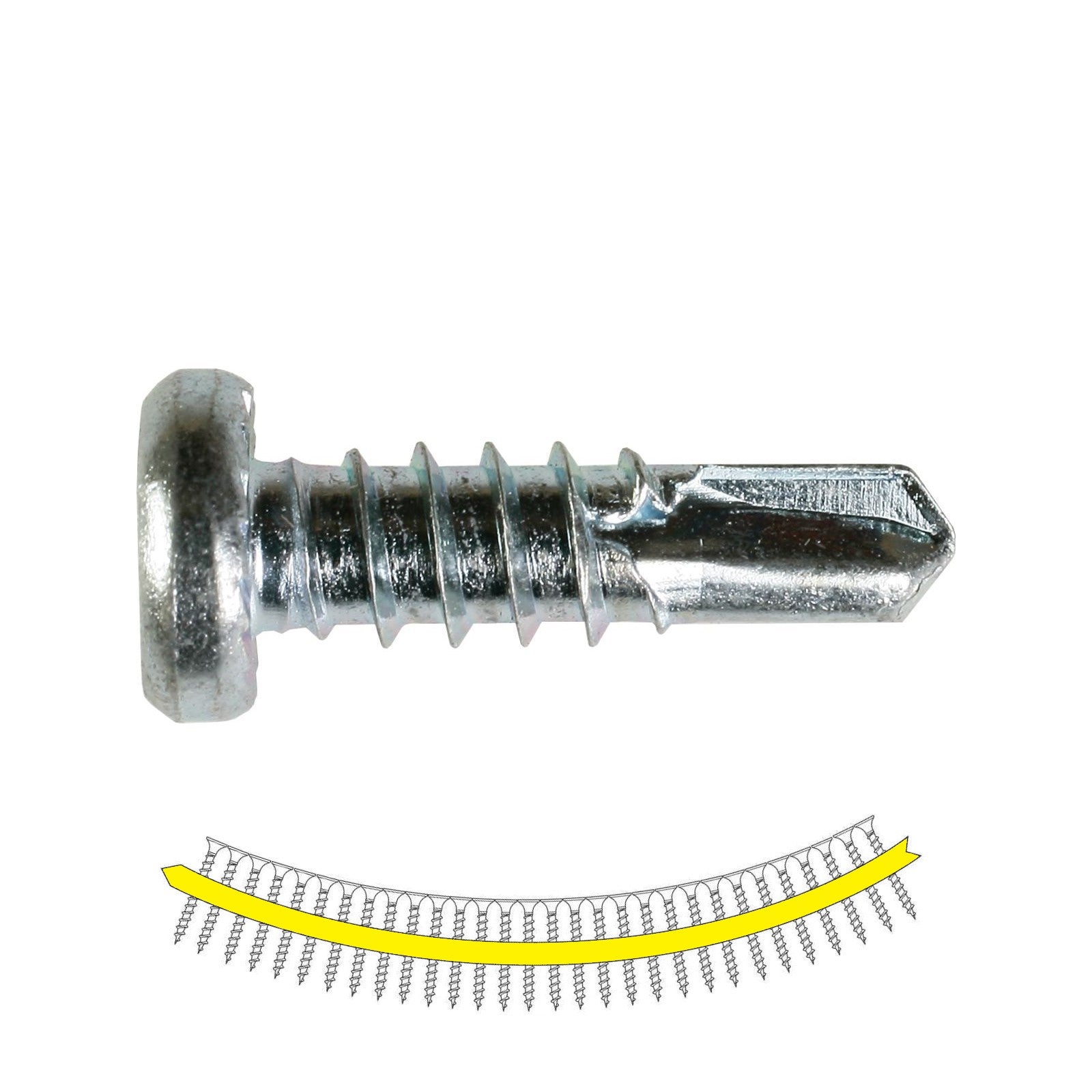 #12 x 34 inch Quik Drive FPHSD Flat Pan Head FramingToCFS Screw Zinc Pkg 2500