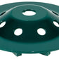 Syntec 7" Spiral Cup Wheel 12-Segment with 5/8"-7/8" Arbor - Dark Green Series