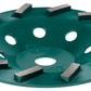 Syntec 7" Spiral Cup Wheel 12-Segment with 5/8"-7/8" Arbor - Dark Green Series