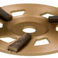 Syntec 7" Premium Soft Flat Twister Cup Wheel 3-Segment 16/20 Grit with 5/8"-7/8" Arbor