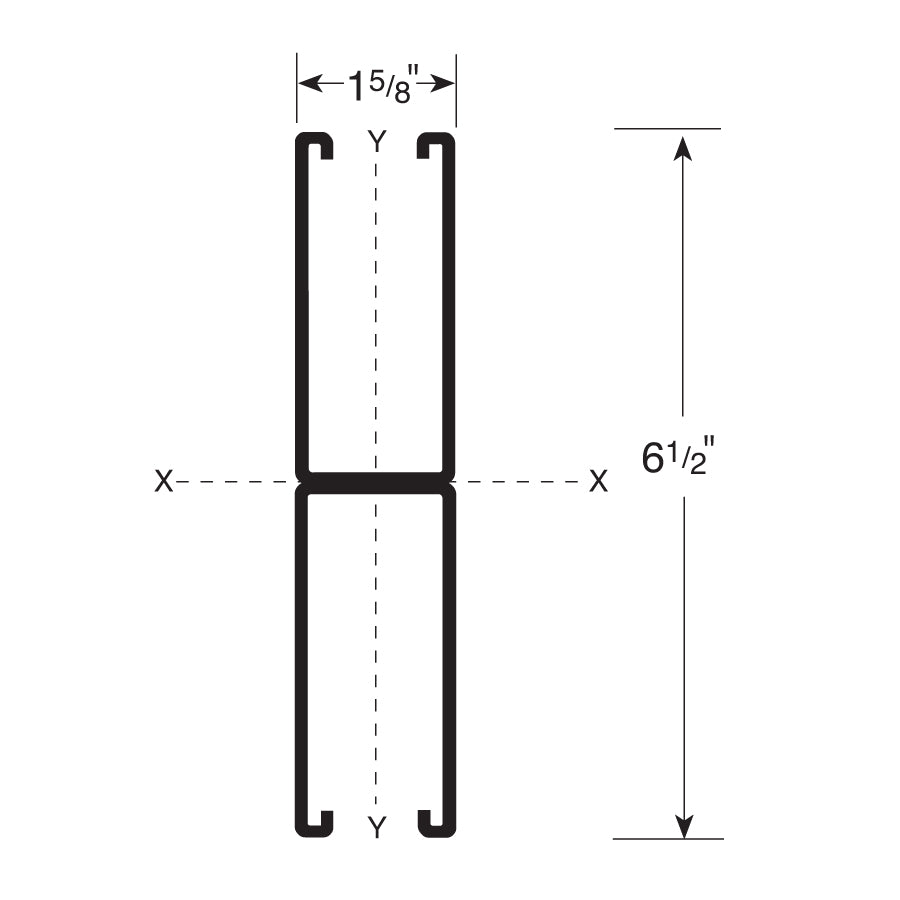 Flextsrut FS-101 Back To Back Slot Channel Drawing