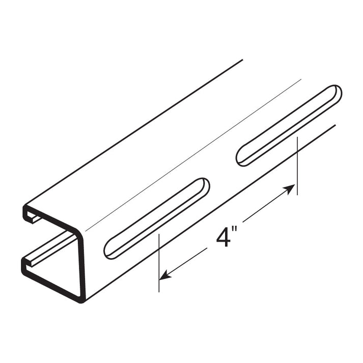 15/8" x 15/8" Strut Channel with Long Slots 10 ft. Aluminum