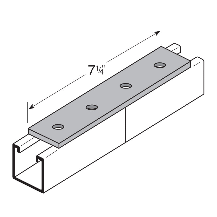 Flextruts FS-5009 4 Hole Splice Plate Drawing With Dimensions