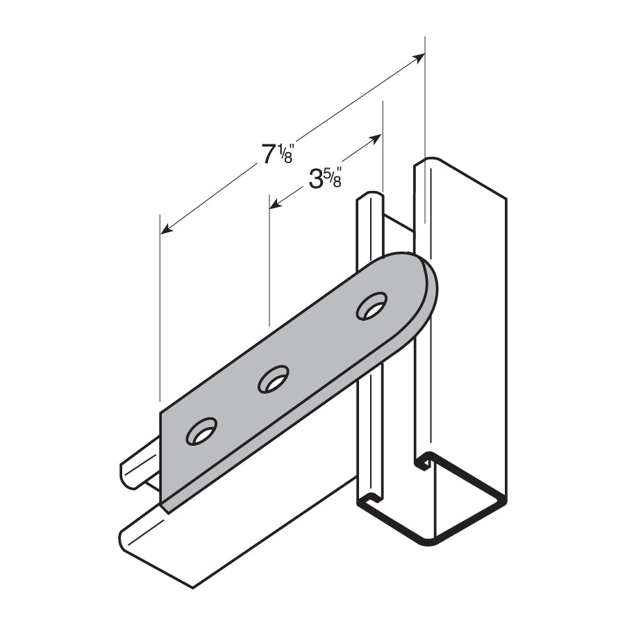 Flextruts FS-5012 3 Hole Swivel Plate Drawing With Dimensions