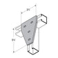 Flexstrut FS-5026 4-Hole T Gusset Plate Drawing With Dimensions