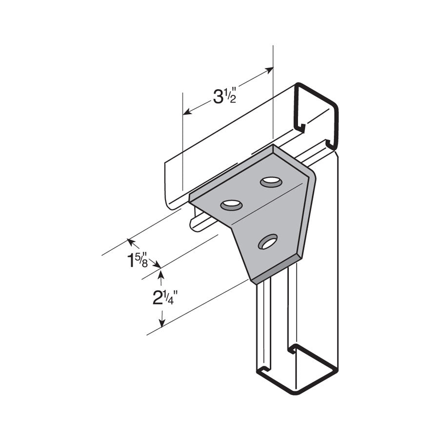 Angled Finger Splice 3-Hole Angle Splice - Electro-Galvanized – Fasteners Plus