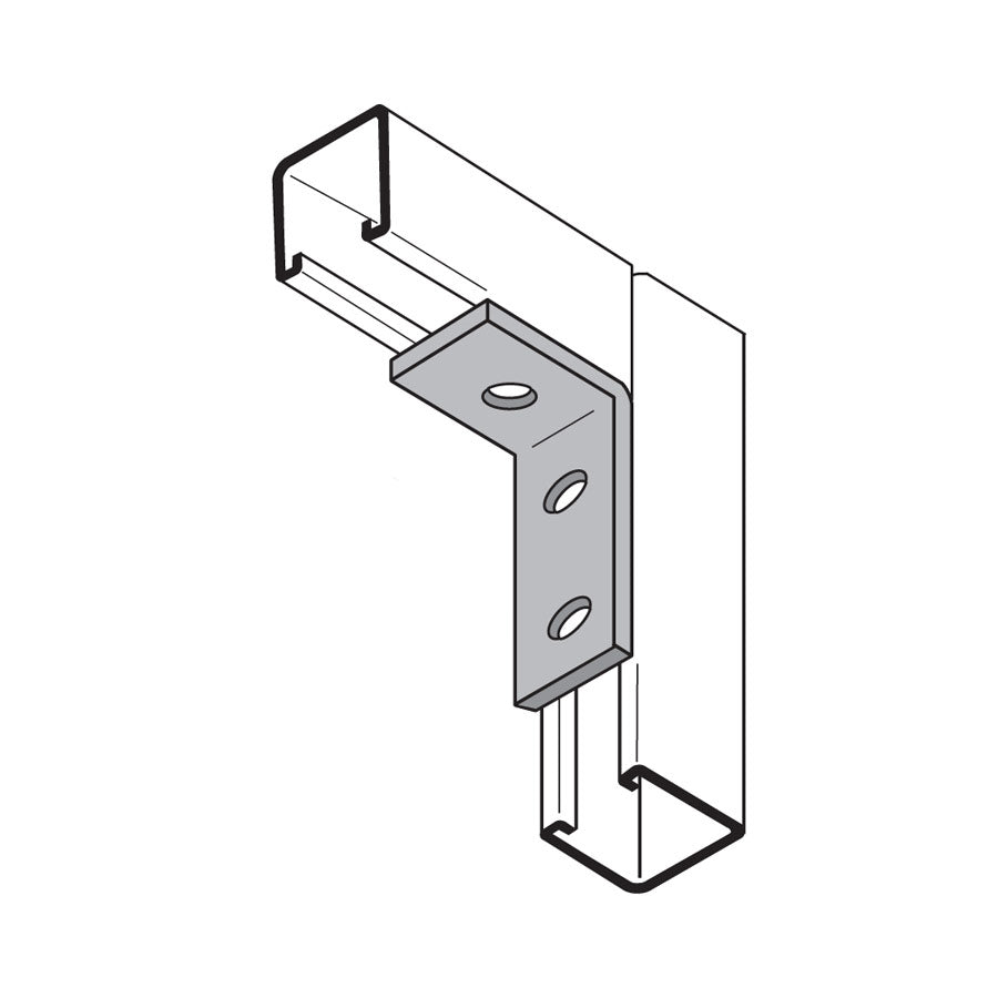 FS-5113 E/G 3-Hole Strut Angle - Electro-Galvanized – Fasteners Plus