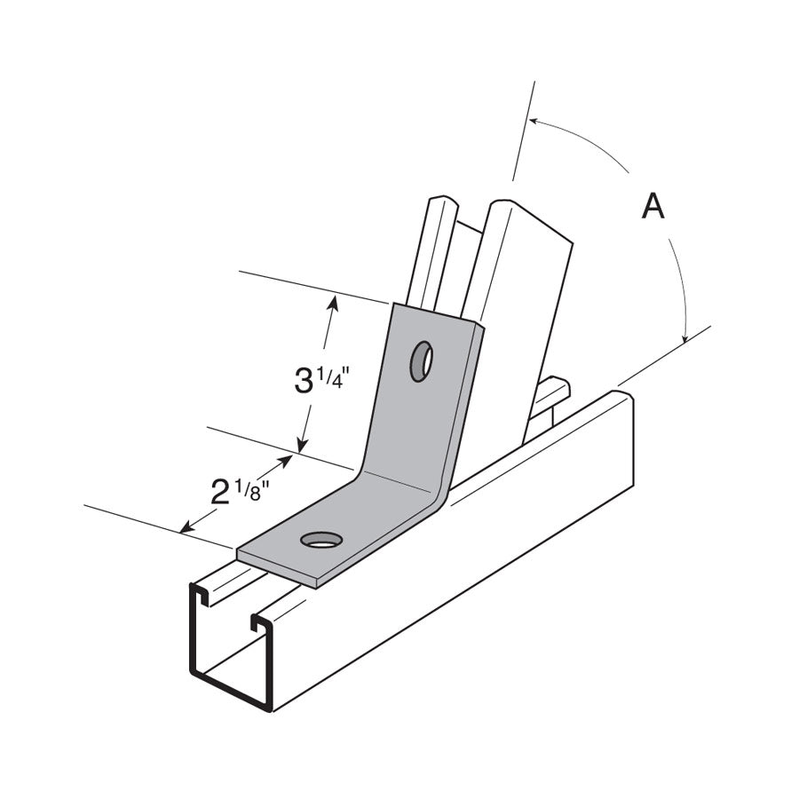 2-Hole 45 Degree Open Angle - Electro-Galvanized – Fasteners Plus