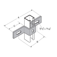 Flexstrut FS-5307-5310 U Fitting Drawing With Dimensions